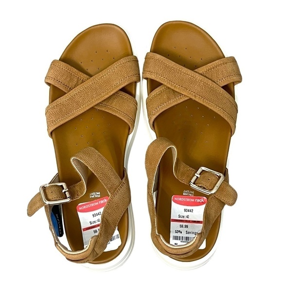 Geox Camel Color Natural Leather Sandals With Straps - Size 40 - Picture 9 of 13
